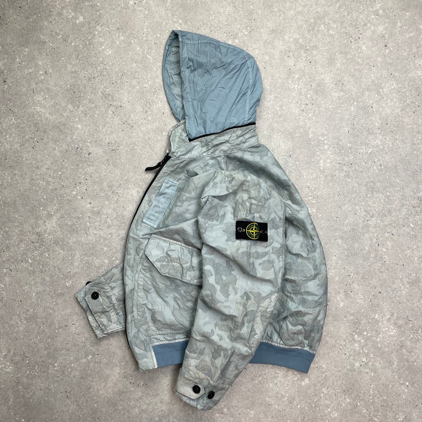 Stone Island Blue Big Loom Camo Bomber Jacket
