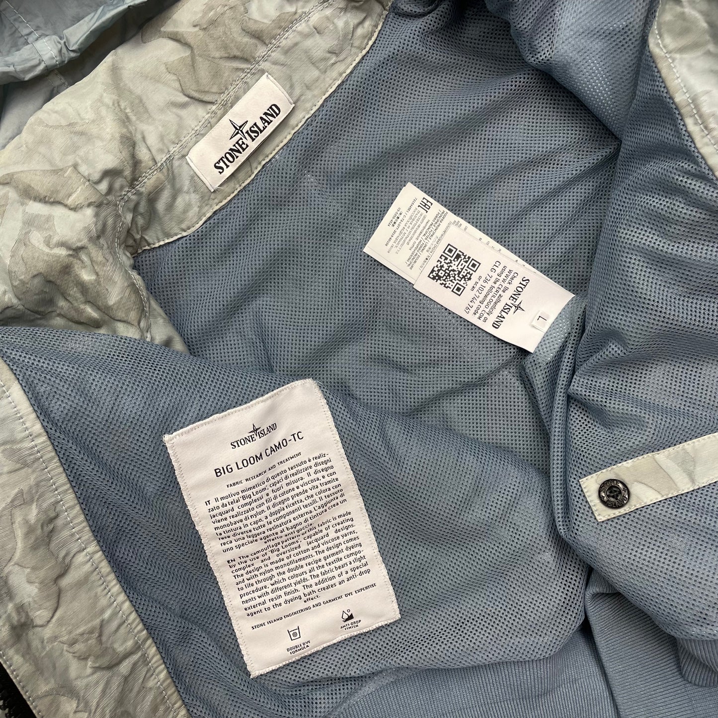 Stone Island Blue Big Loom Camo Bomber Jacket