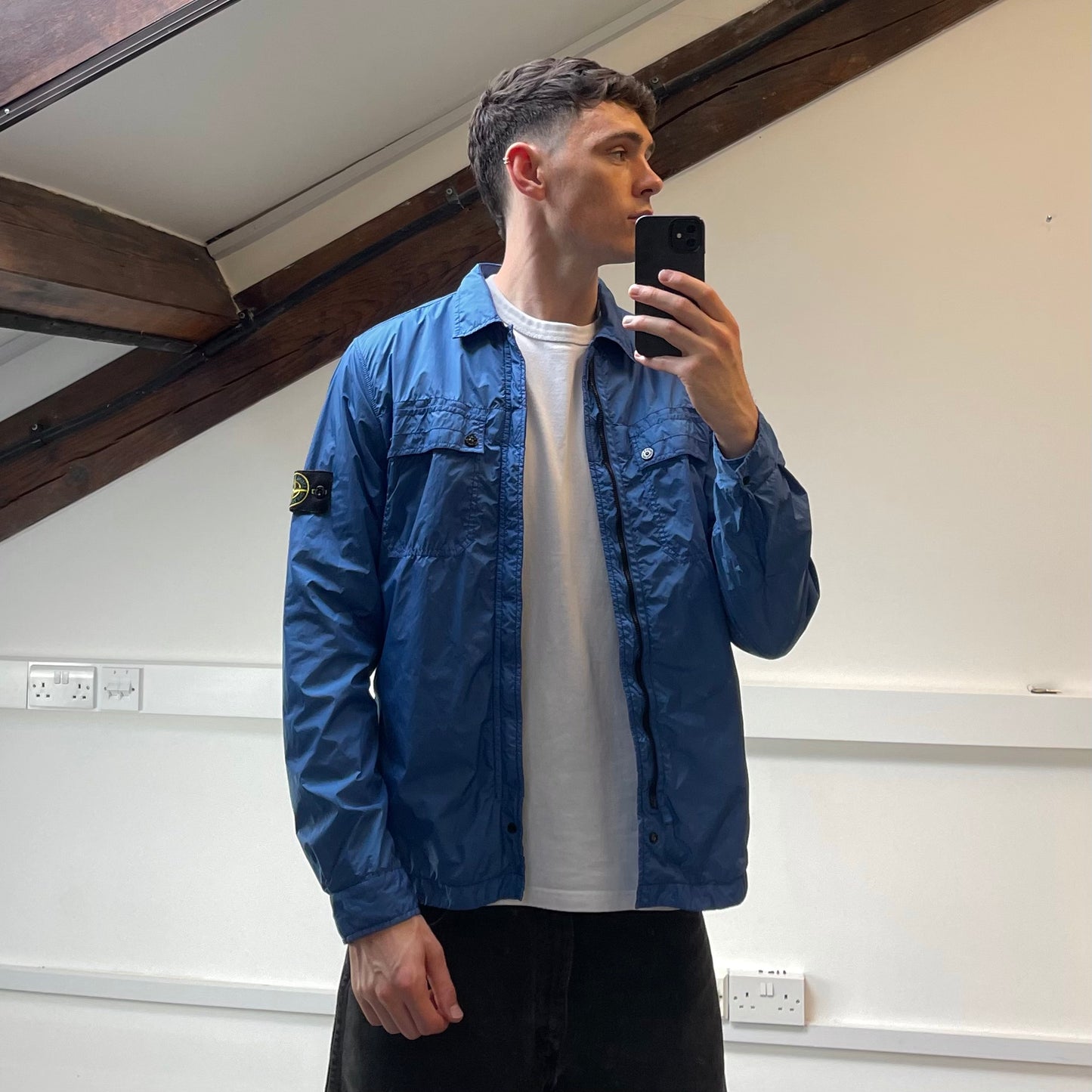 Stone Island Blue SS13 Cotton-Lined Nylon Overshirt Jacket