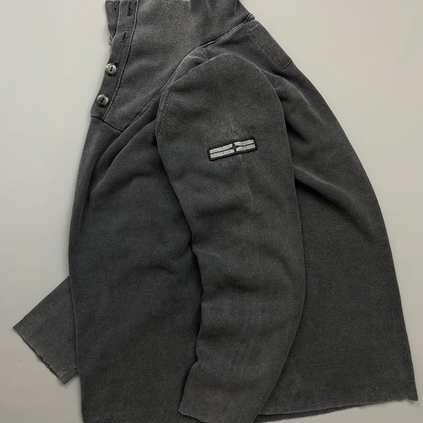Stone Island Denims Grey AW08 Cotton Button-Up Collared Lightweight Jumper