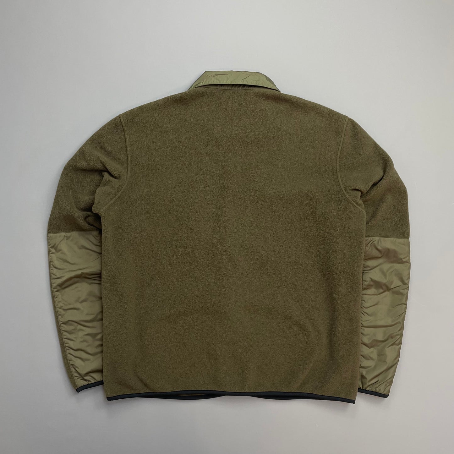 Prada Sport Khaki 00s Nylon Panelled Zip-Through Fleece Jacket