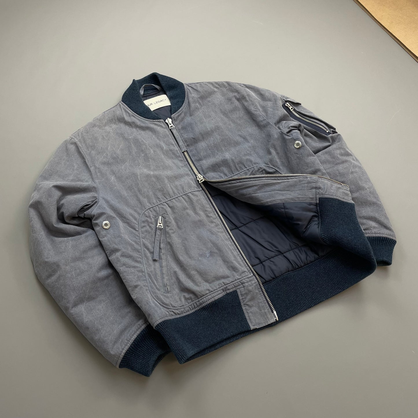 Our Legacy Lavender Purple AW15 Pigment-Dye Nylon Padded Bomber Jacket