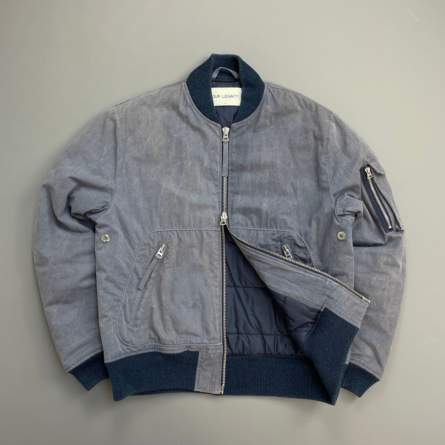 Our Legacy Lavender Purple AW15 Pigment-Dye Nylon Padded Bomber Jacket