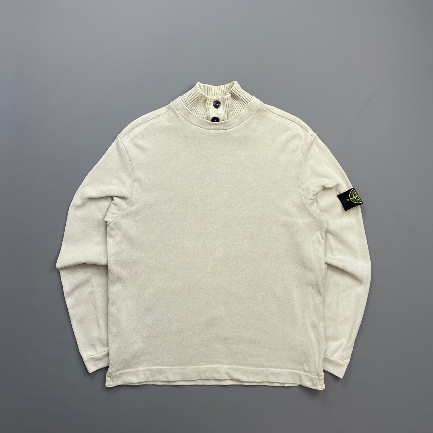 Stone Island Grey AW02 Button-Up Collared Jumper