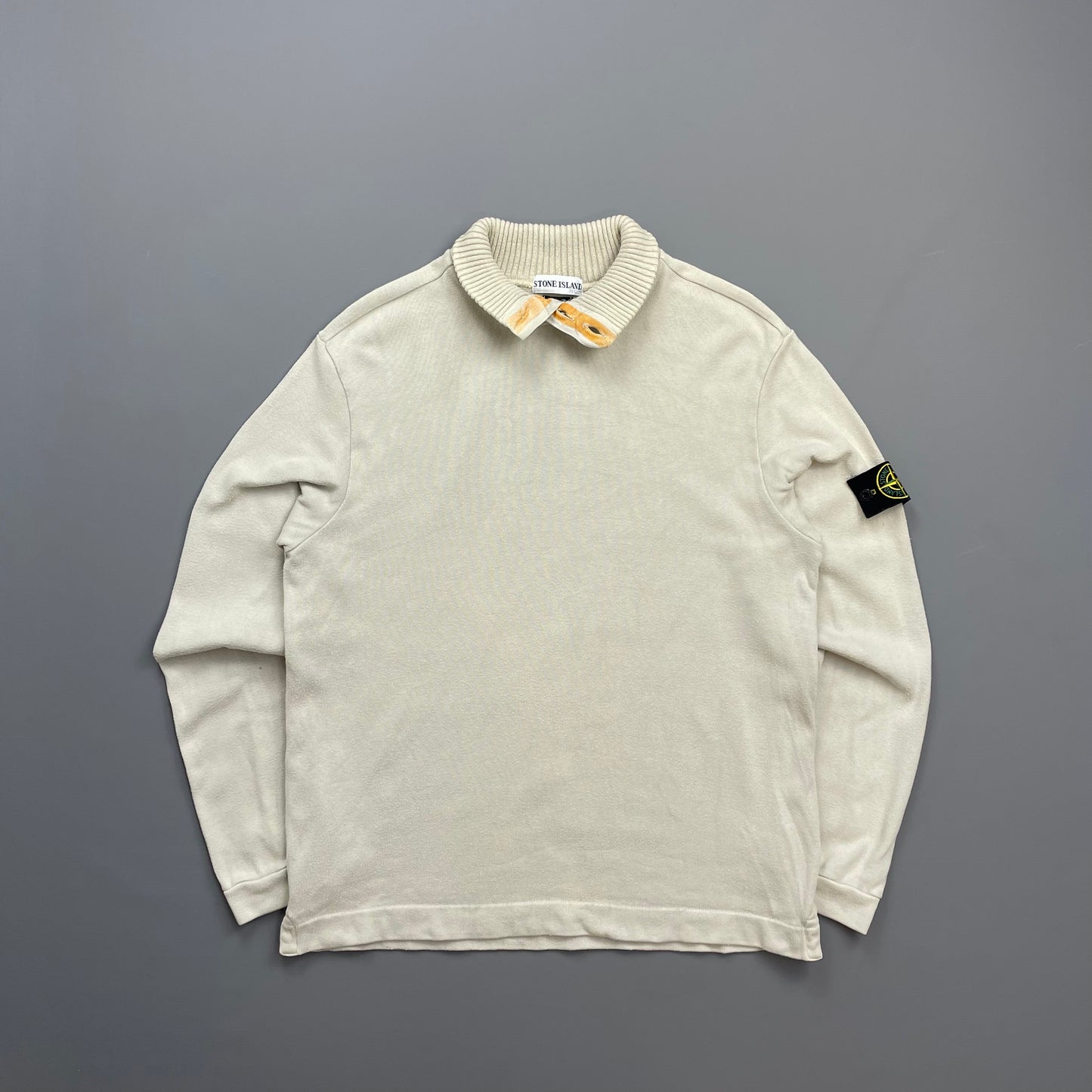 Stone Island Grey AW02 Button-Up Collared Jumper