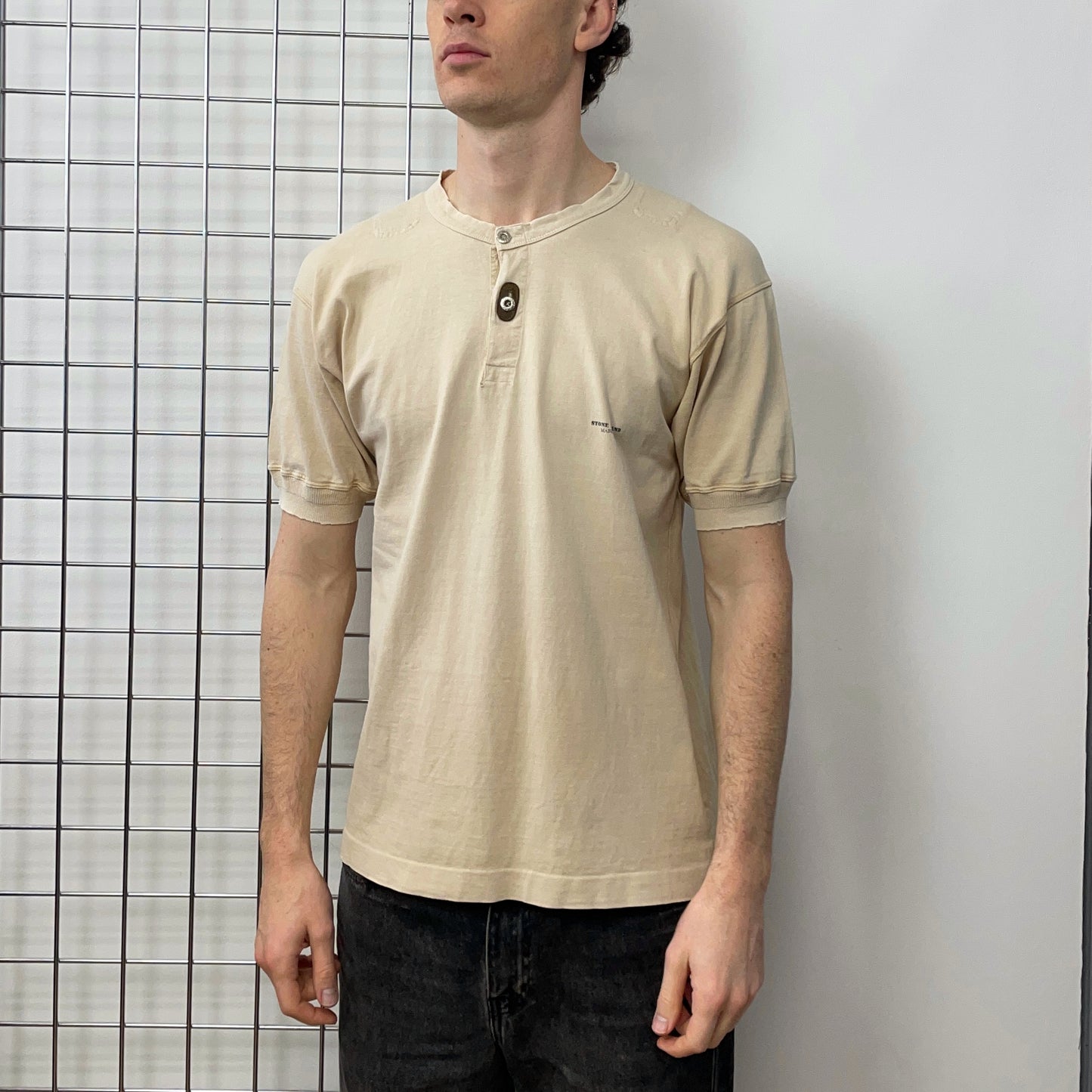 Stone Island Beige 80s Marina Henley T-Shirt