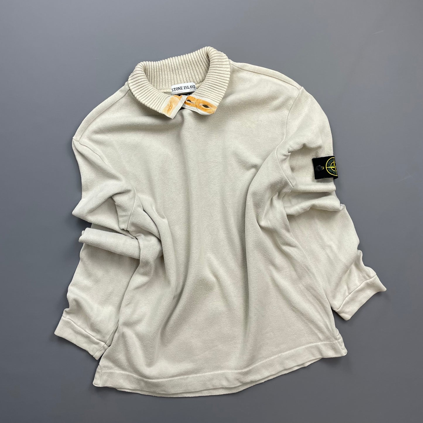 Stone Island Grey AW02 Button-Up Collared Jumper