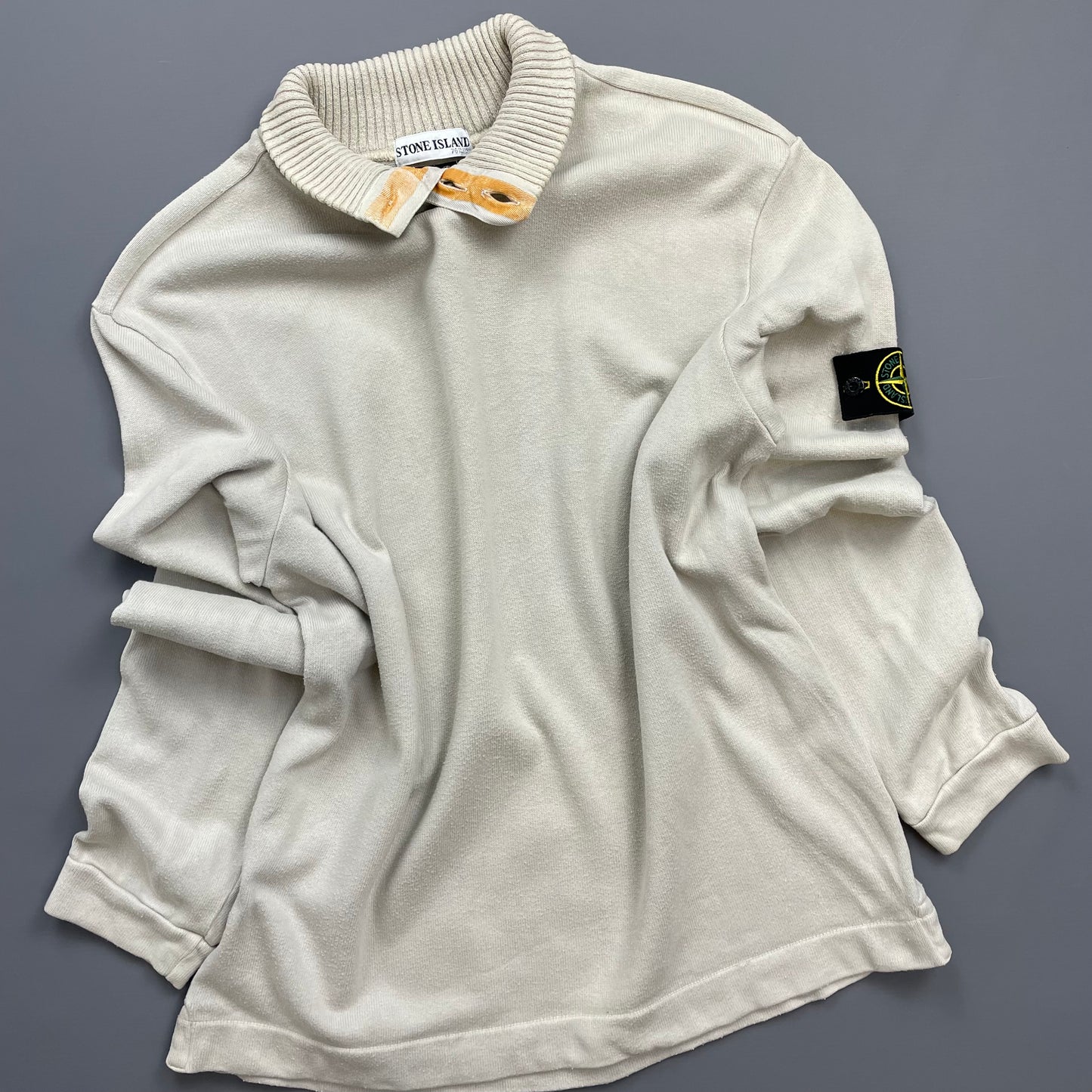 Stone Island Grey AW02 Button-Up Collared Jumper