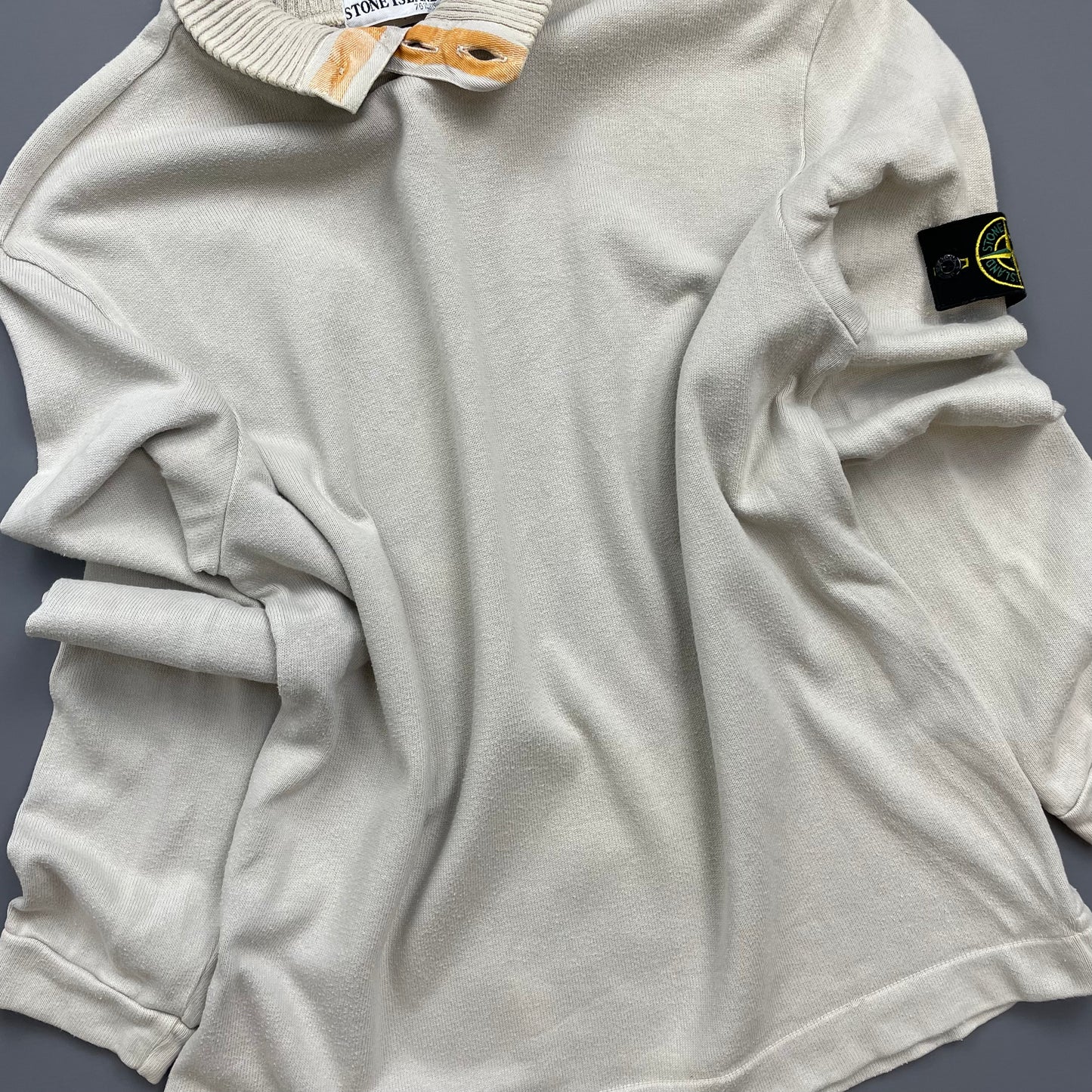 Stone Island Grey AW02 Button-Up Collared Jumper