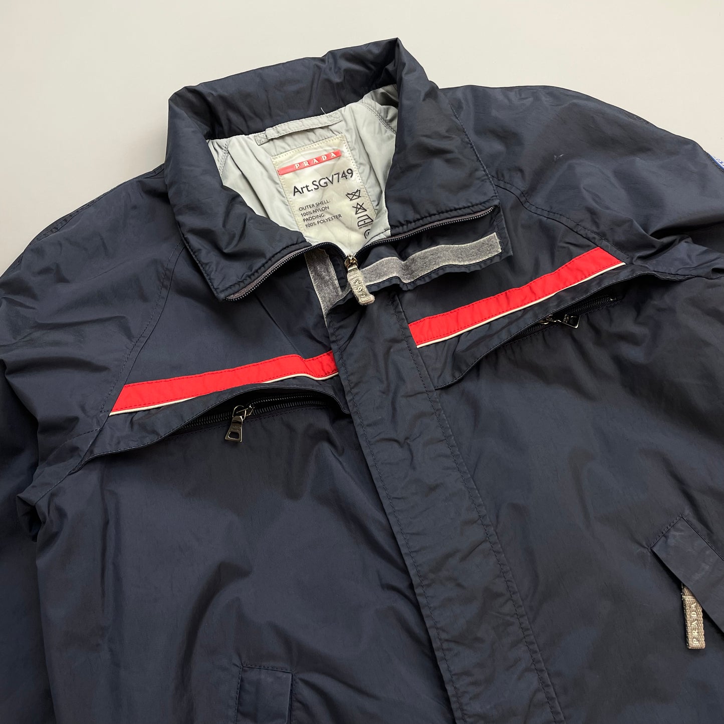 Prada Sport 2006 Navy Active Sport Nylon Padded Ski Jacket