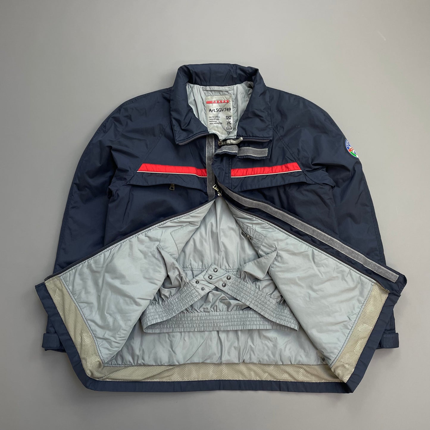 Prada Sport 2006 Navy Active Sport Nylon Padded Ski Jacket