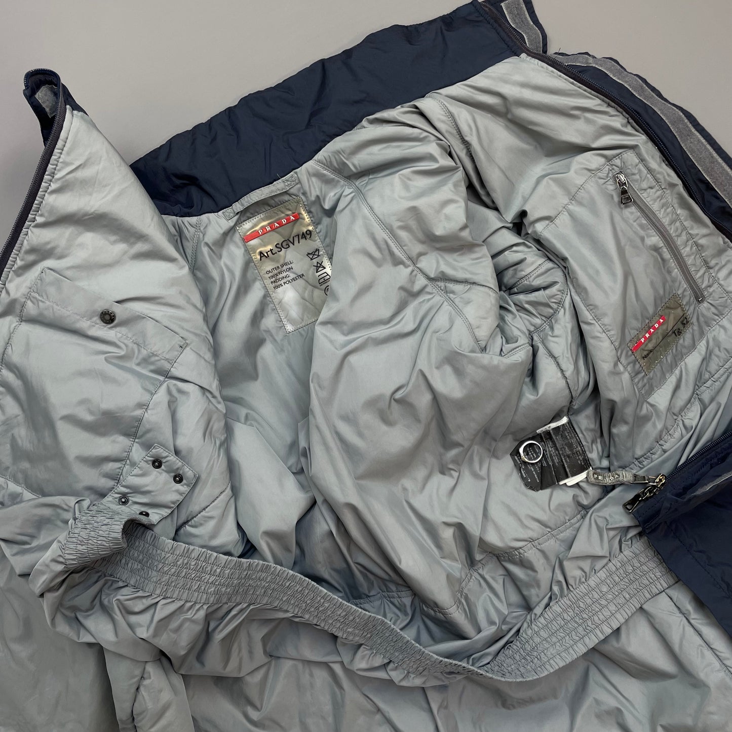 Prada Sport 2006 Navy Active Sport Nylon Padded Ski Jacket