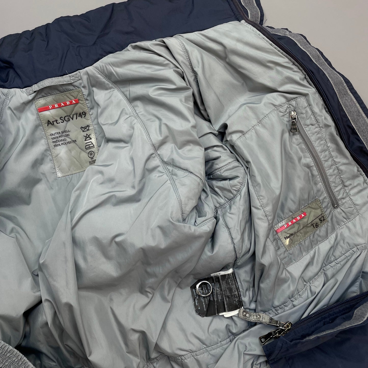 Prada Sport 2006 Navy Active Sport Nylon Padded Ski Jacket