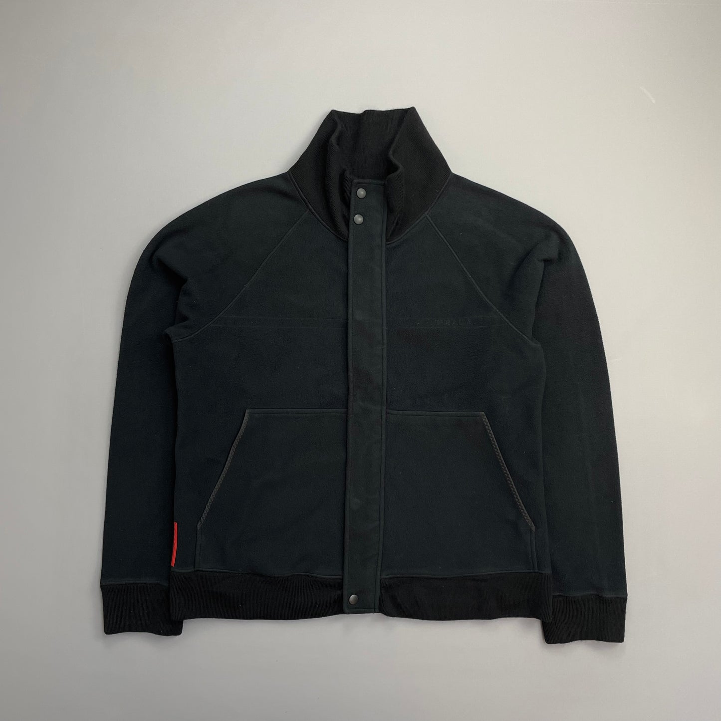 Prada Sport Black 2007 Technical Wool Fleece Jacket