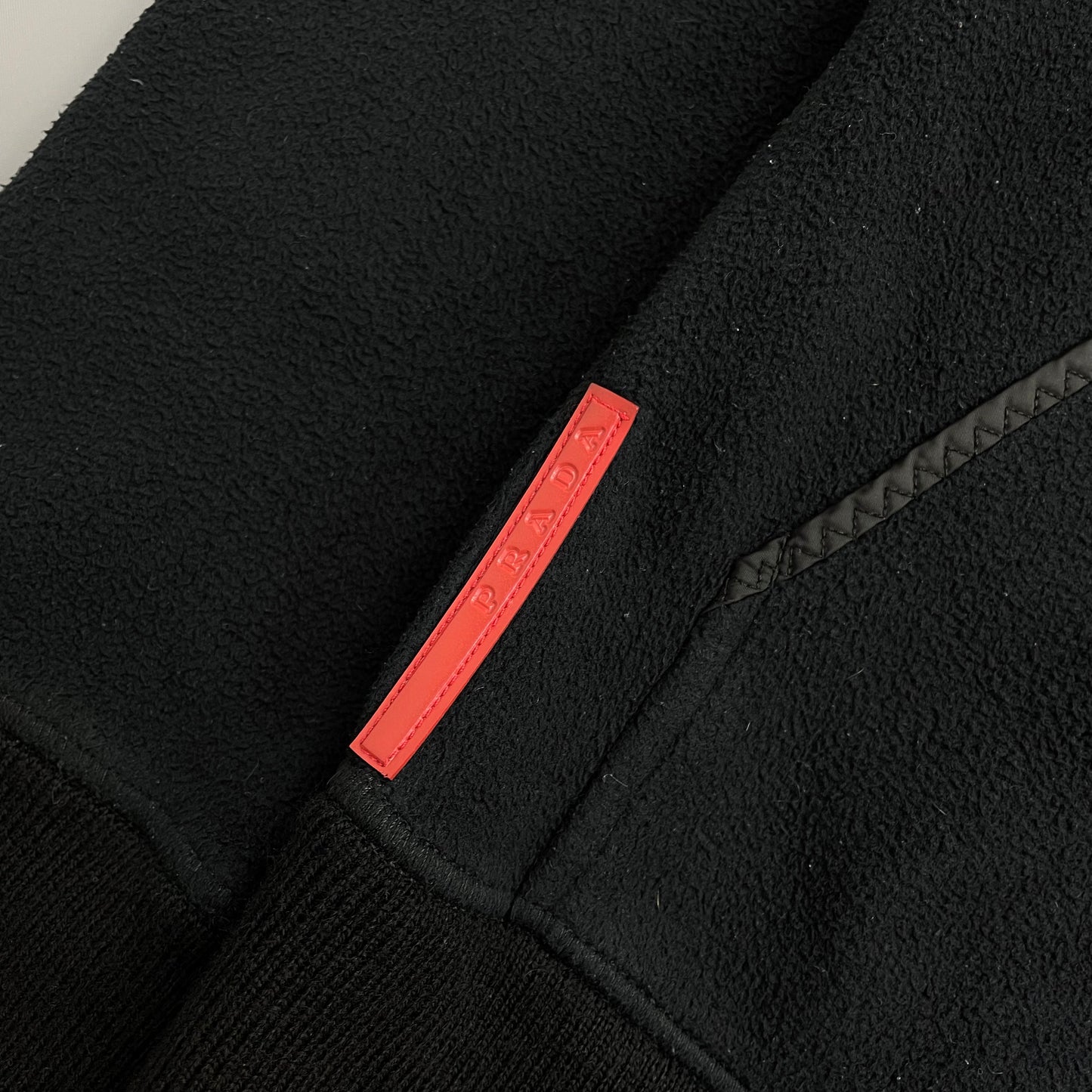 Prada Sport Black 2007 Technical Wool Fleece Jacket