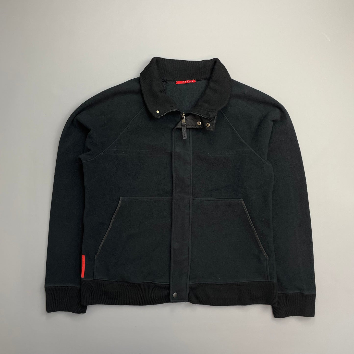 Prada Sport Black 2007 Technical Wool Fleece Jacket