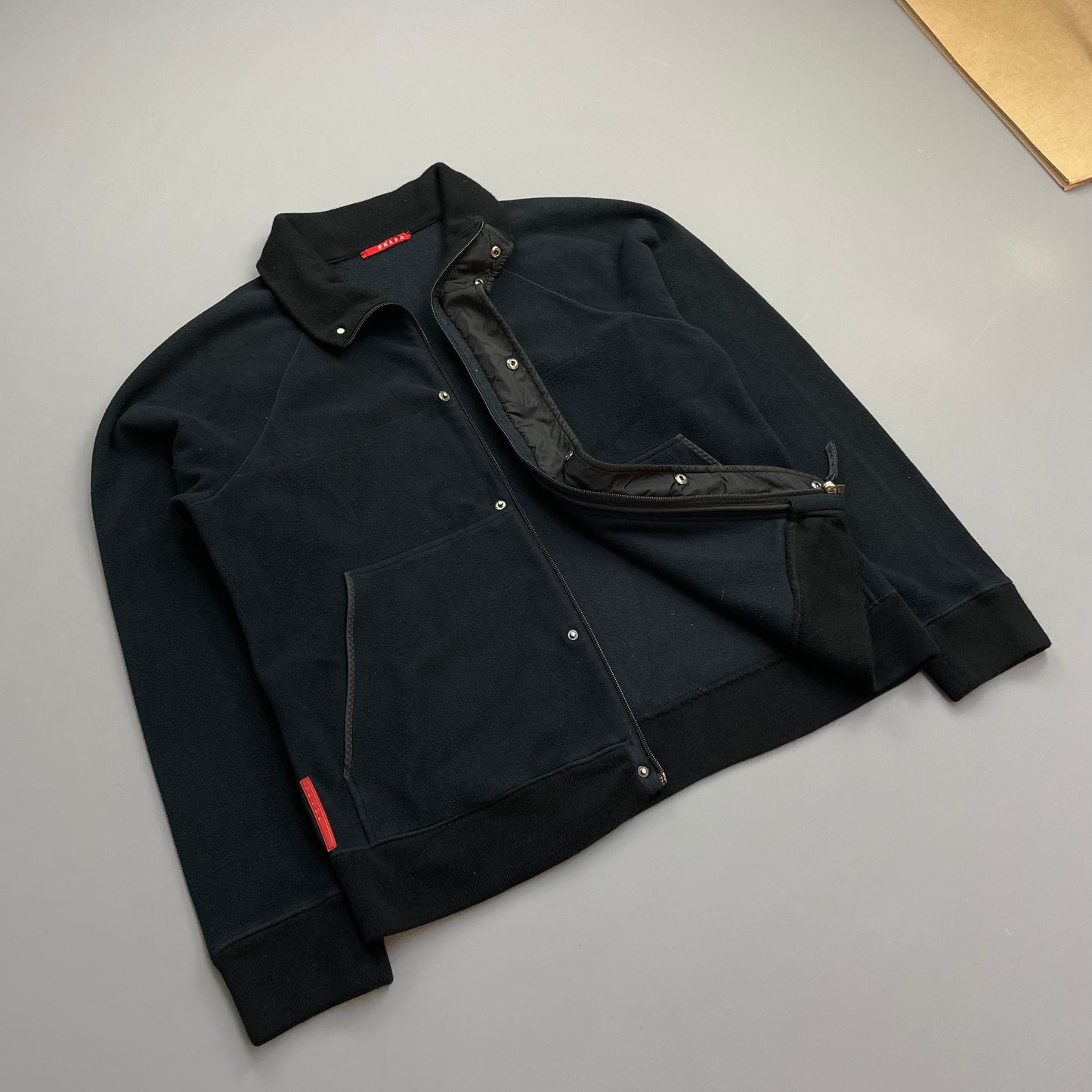 Prada Sport Black 2007 Technical Wool Fleece Jacket