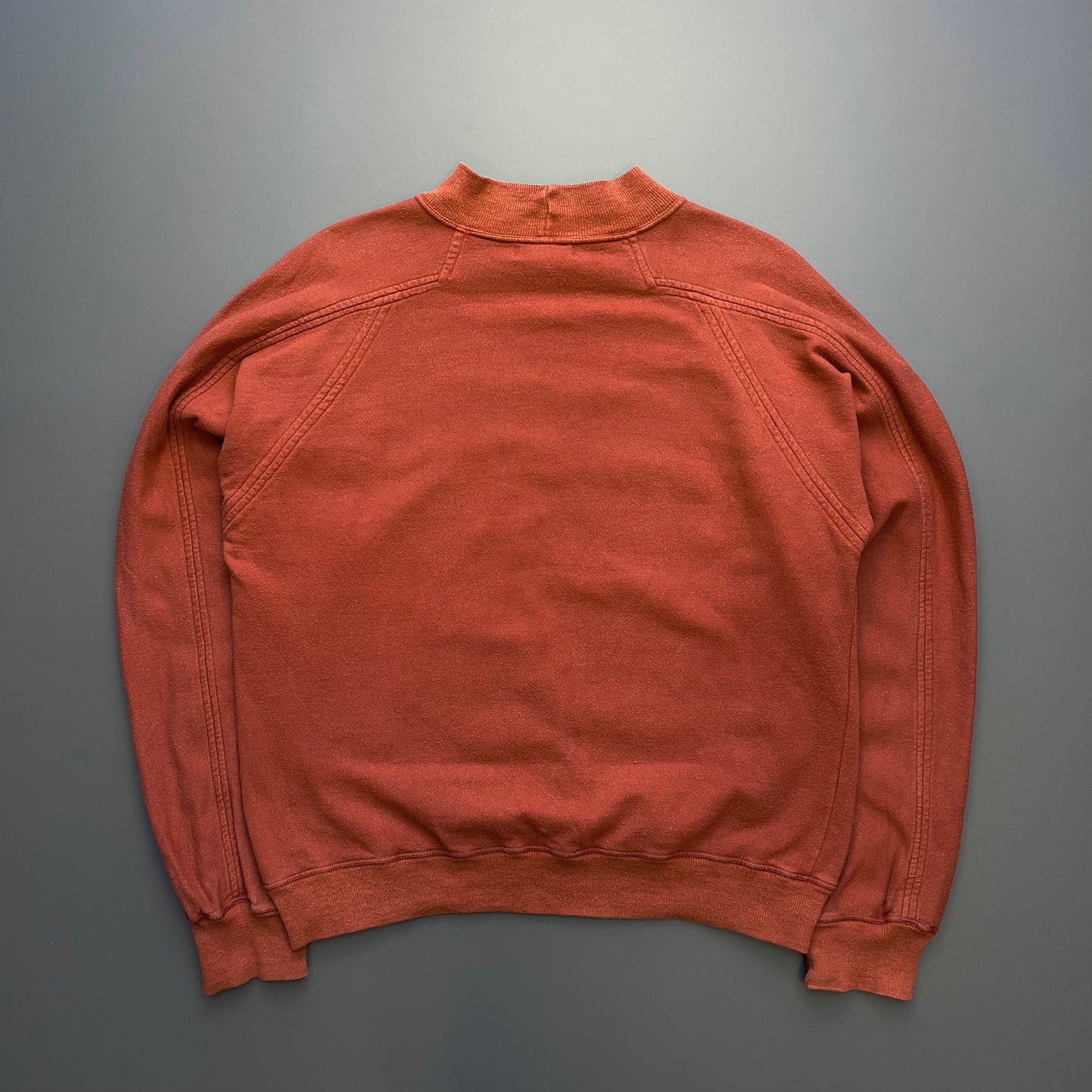 Stone Island Burnt Orange 80s Spellout Raglan Jumper