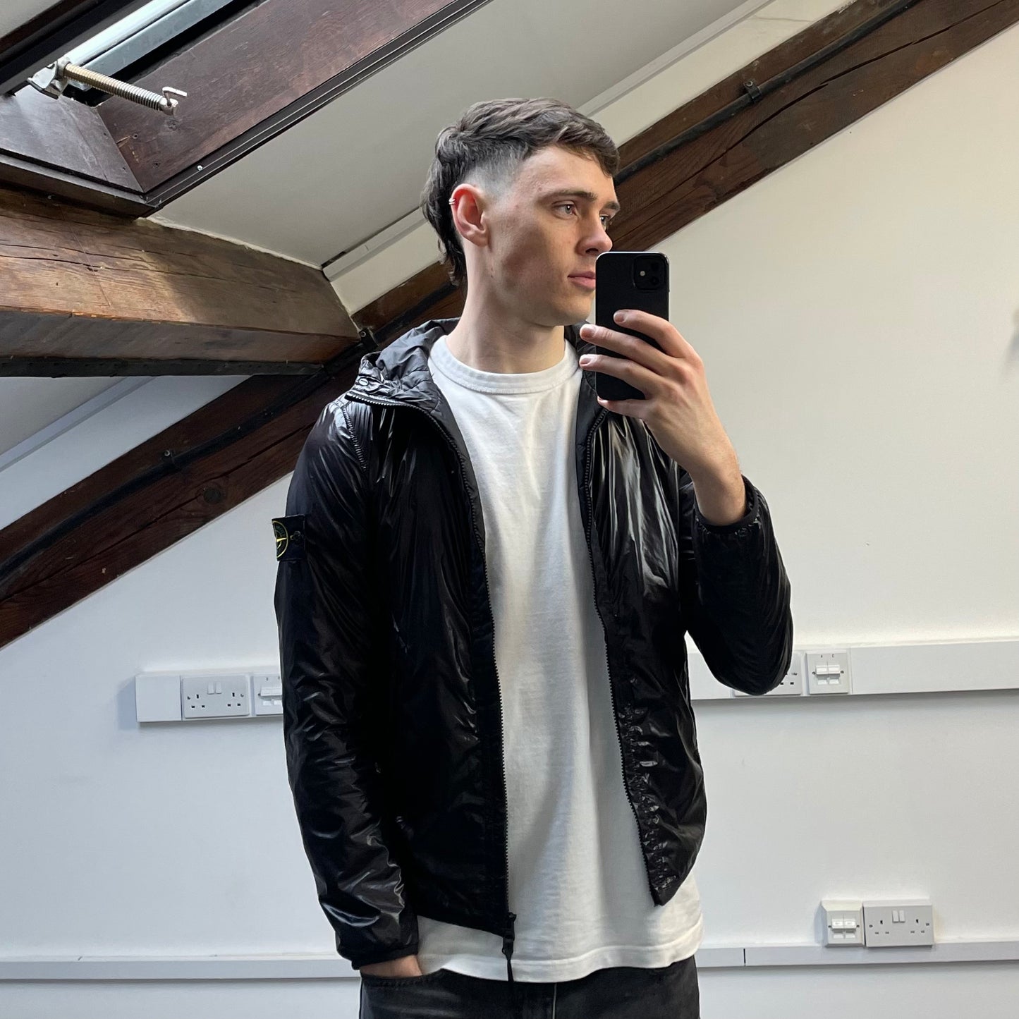 Stone Island Black/Burgundy SS18 Pertex Quantum Y Primaloft Technology Hooded Nylon Jacket