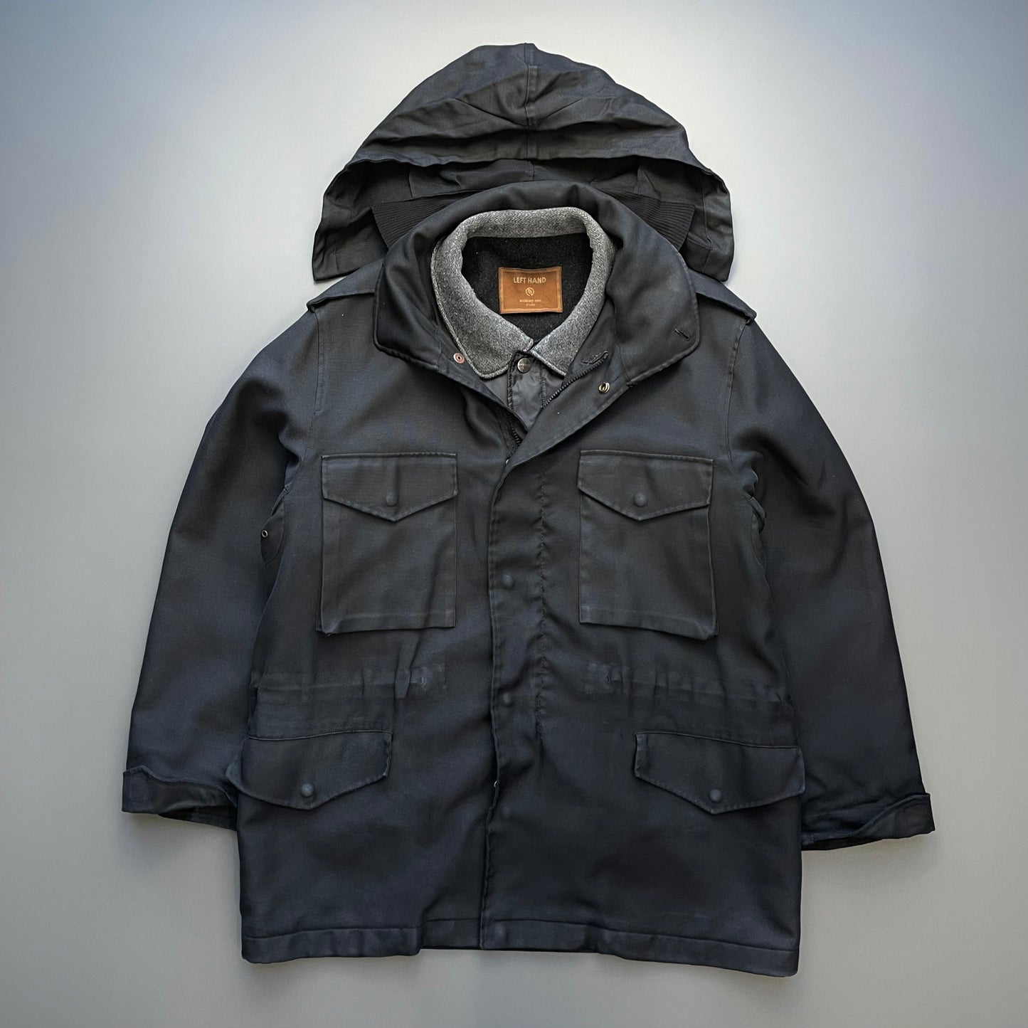 Left Hand Massimo Osti Studio Black 90s Liner Military Field Jacket