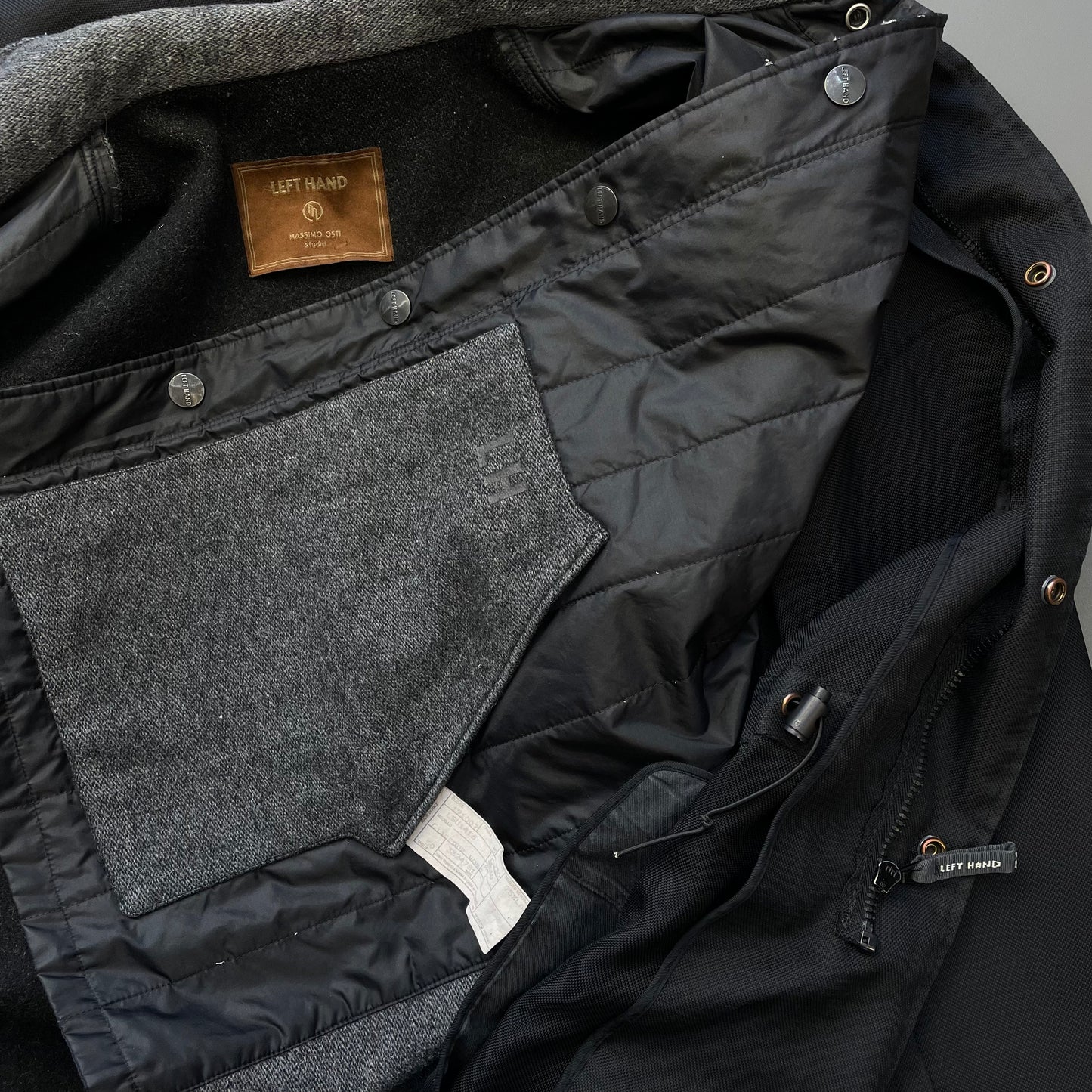 Left Hand Massimo Osti Studio Black 90s Liner Military Field Jacket