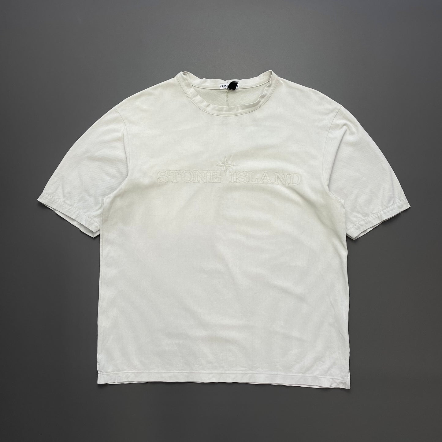 Stone Island Grey SS02 Stitch Spellout T-Shirt