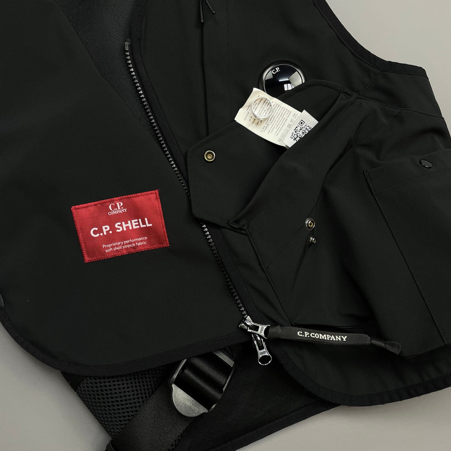 C.P. Company Black 'C.P. Shell' Tactical Lens Gilet Vest