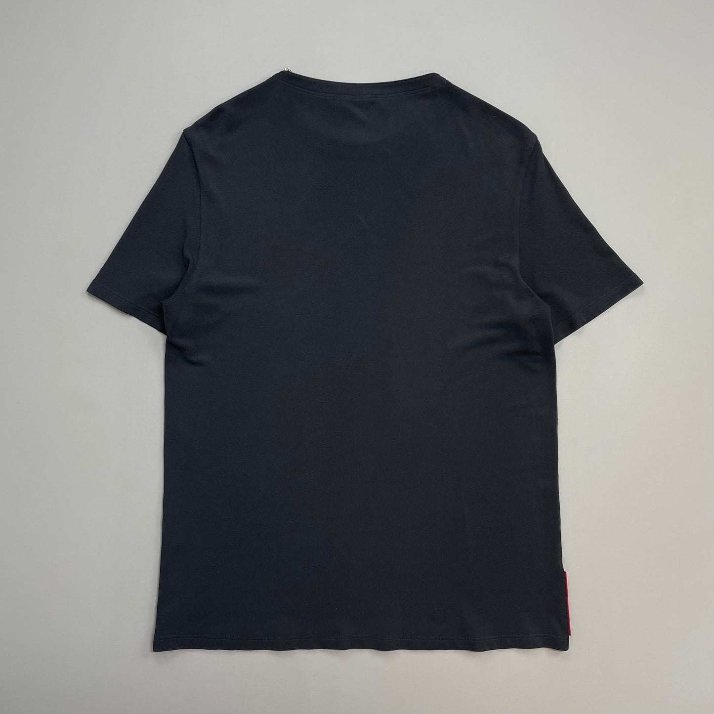 Prada Sport Navy 00s Canvas Textured Zip-Shoulder T-Shirt
