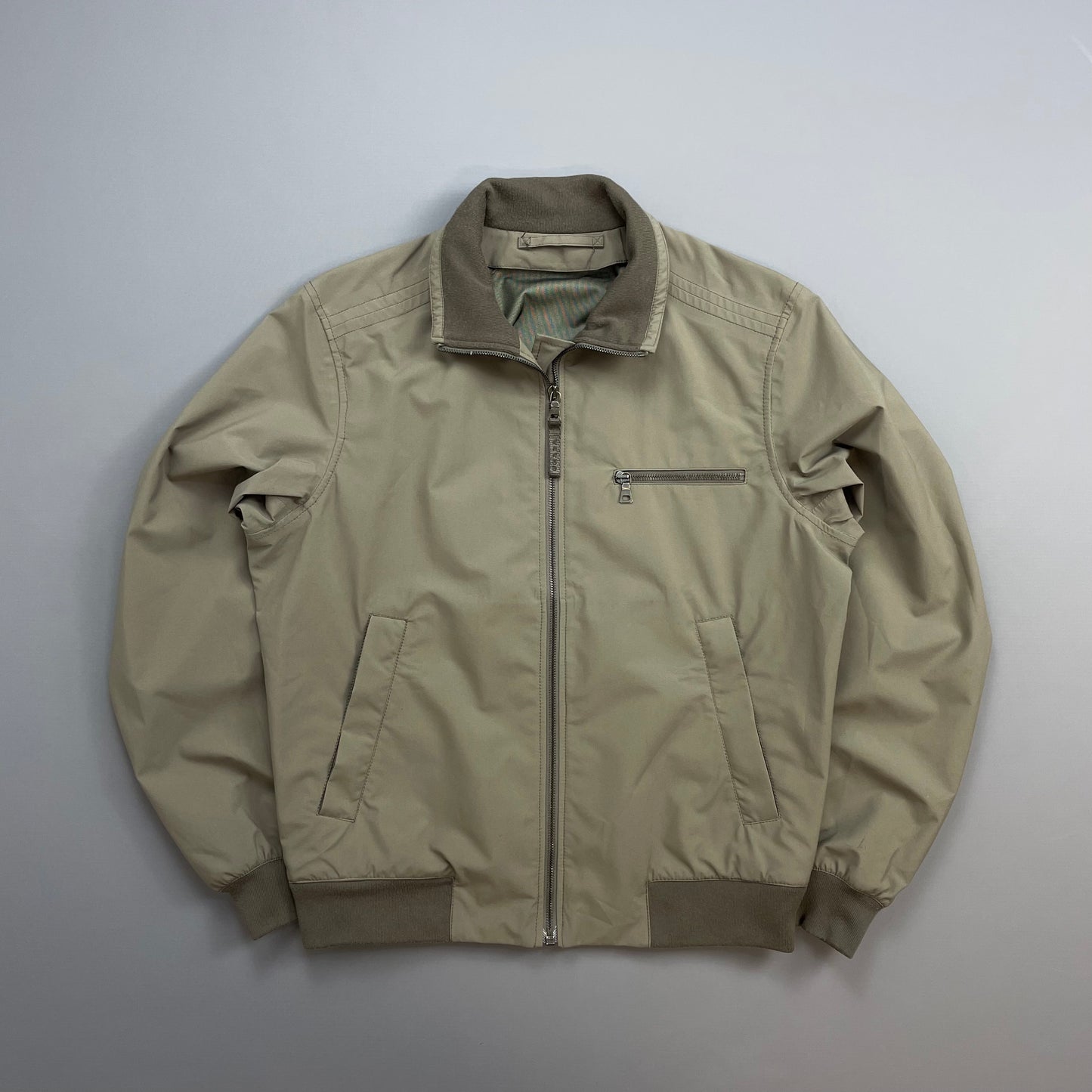 Prada Sport Grey/Brown 2006 Goretex Nylon-Trimmed Harrington Jacket