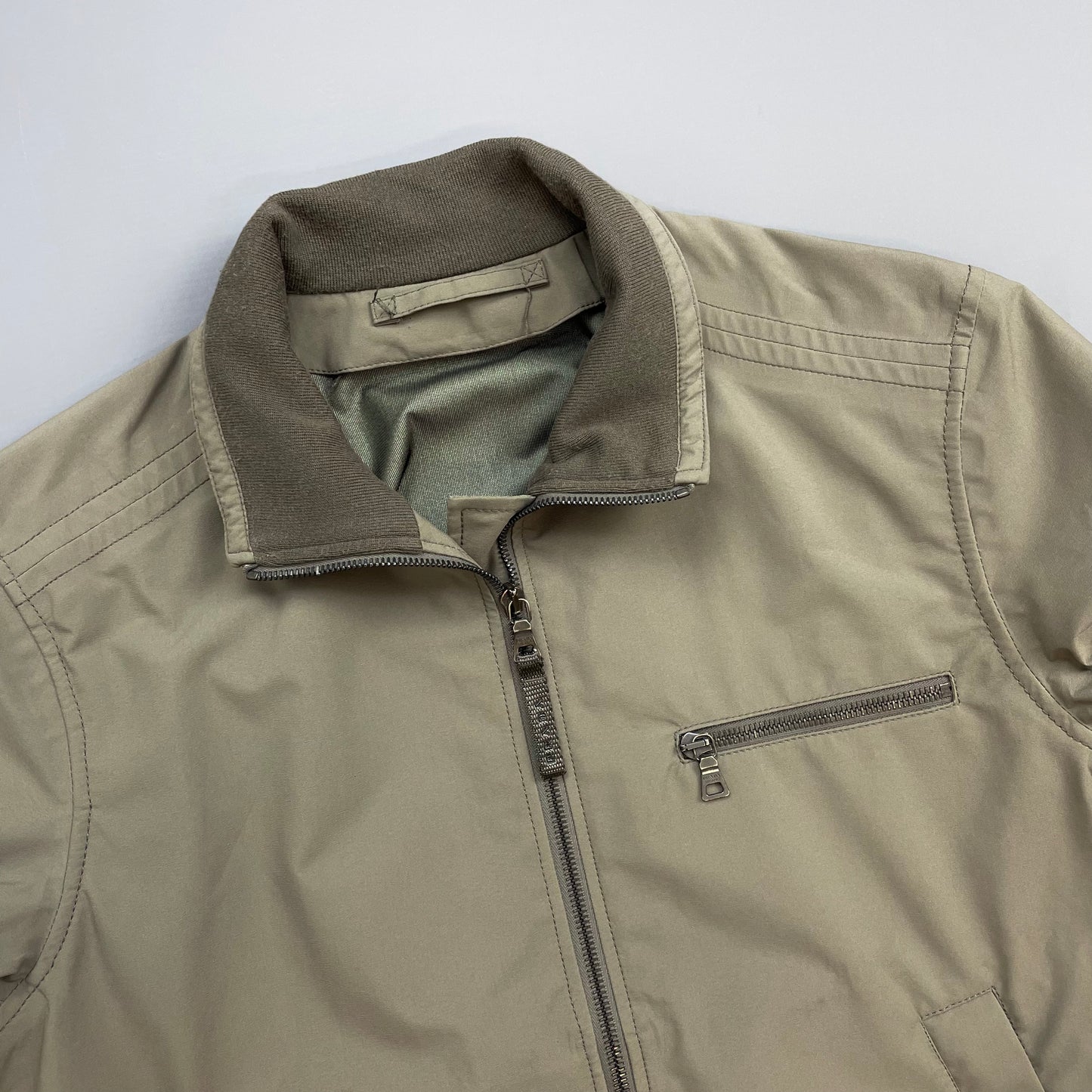Prada Sport Grey/Brown 2006 Goretex Nylon-Trimmed Harrington Jacket