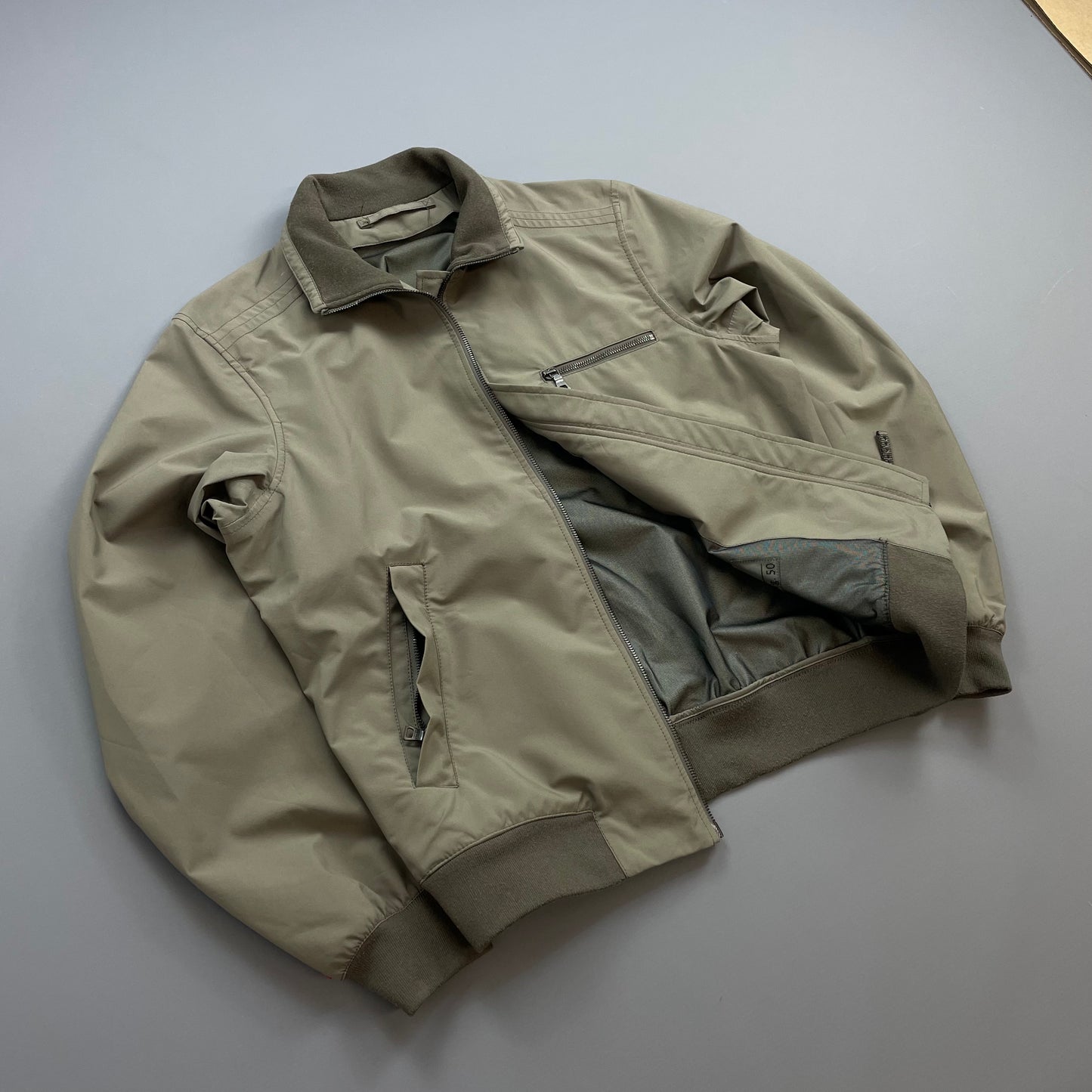 Prada Sport Grey/Brown 2006 Goretex Nylon-Trimmed Harrington Jacket