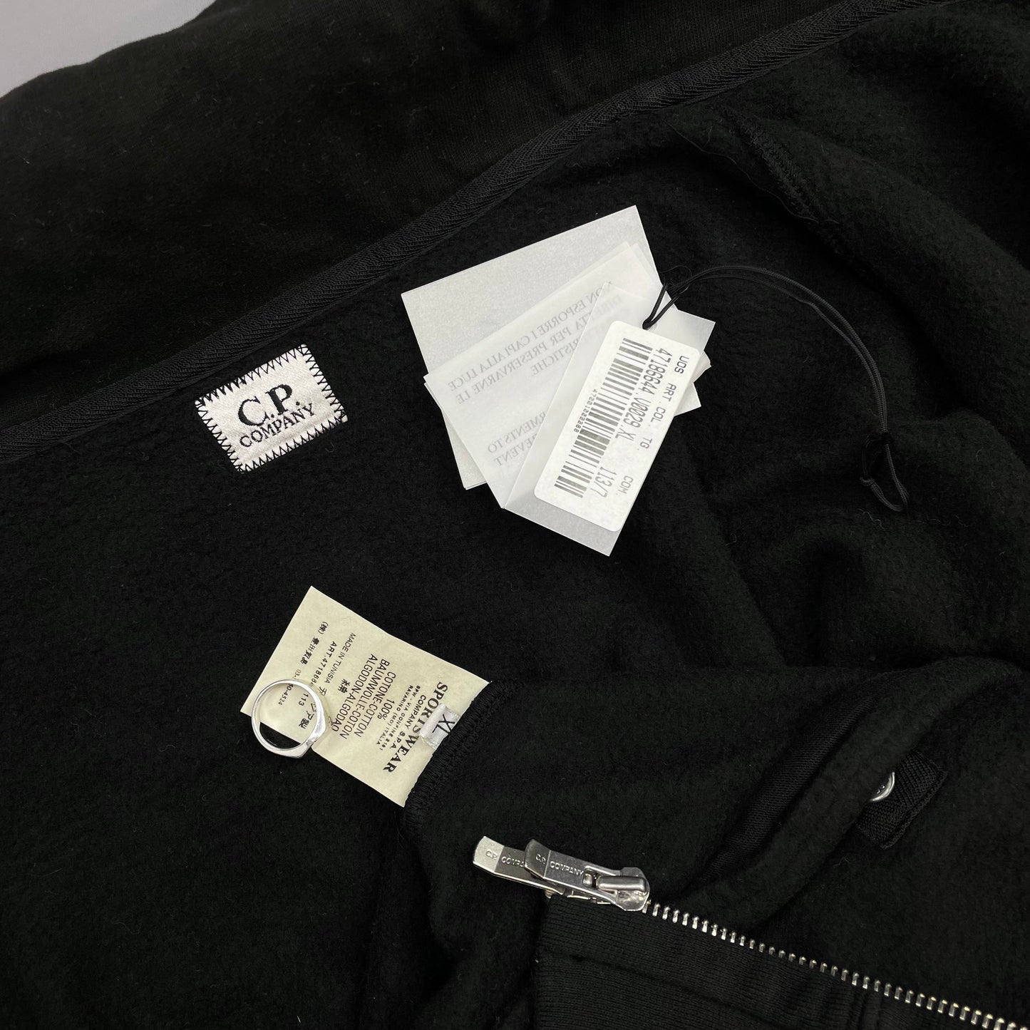 C.P. Company Black AW07 Concealed Hood Cotton Jacket
