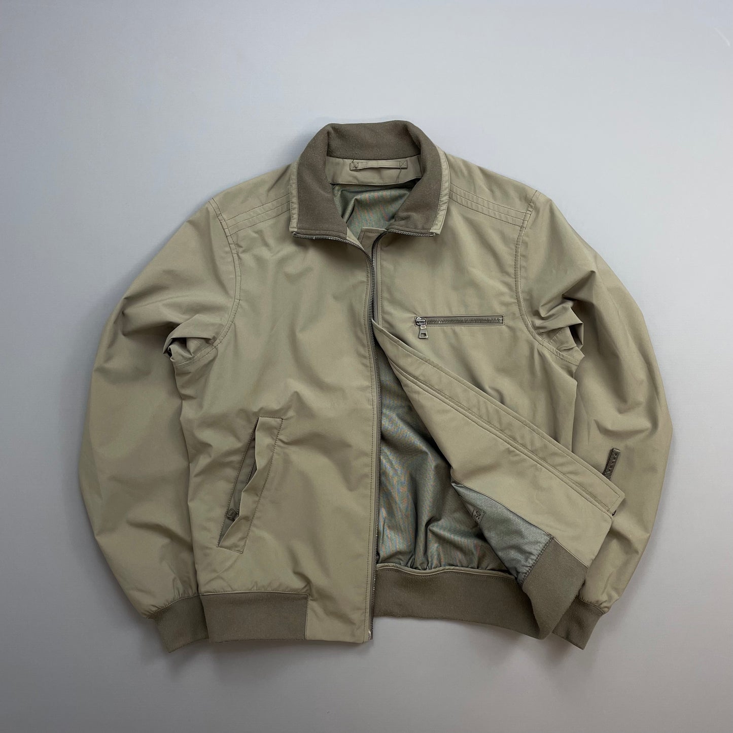 Prada Sport Grey/Brown 2006 Goretex Nylon-Trimmed Harrington Jacket