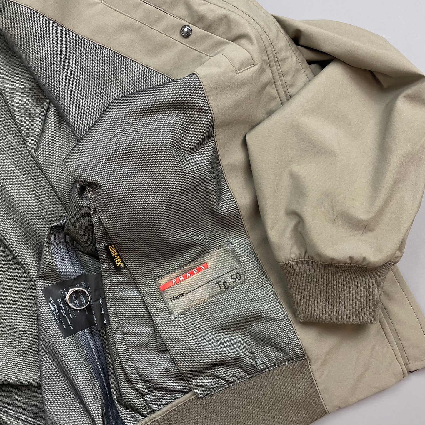 Prada Sport Grey/Brown 2006 Goretex Nylon-Trimmed Harrington Jacket