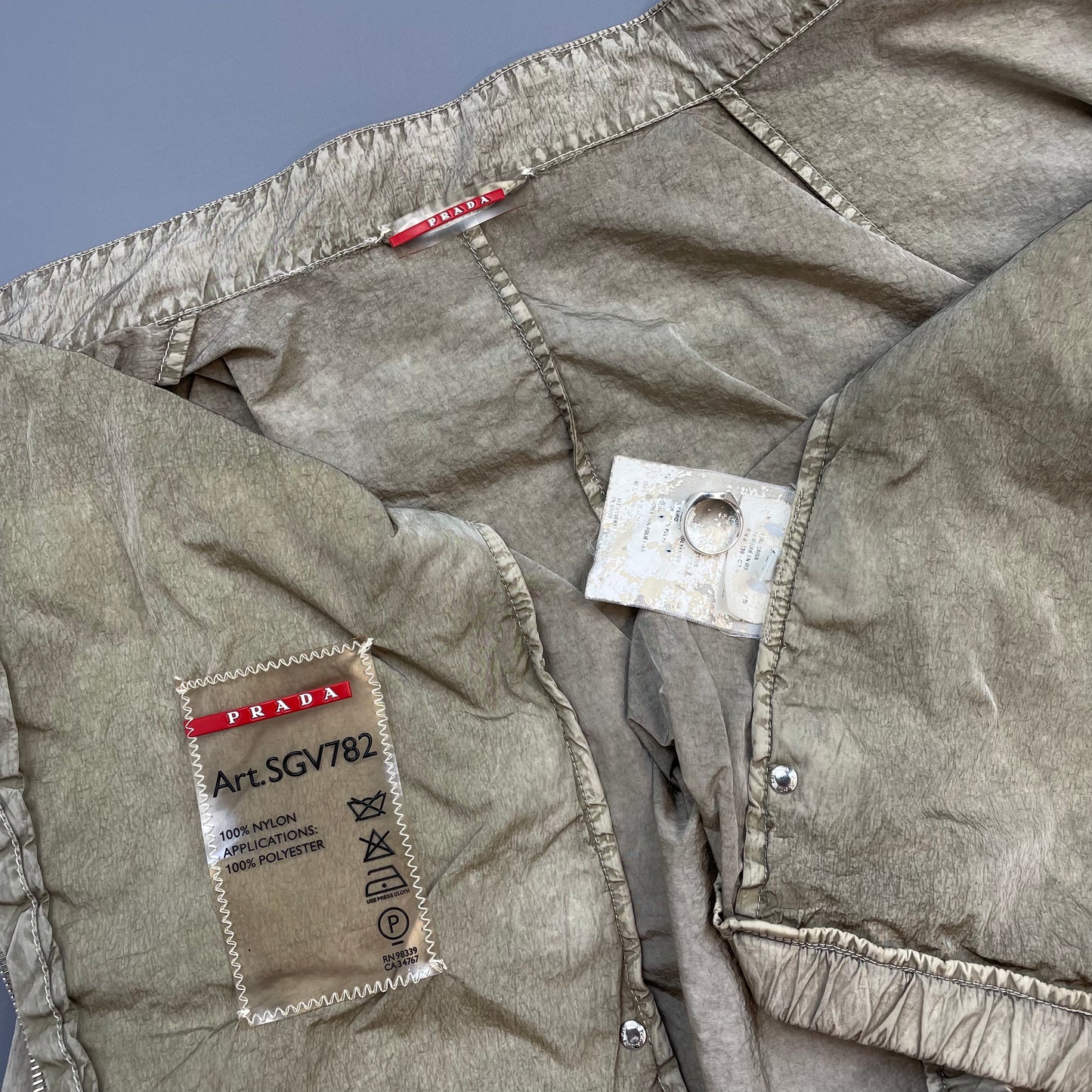 Prada Sport Dusty Brown 00s Linea Rossa Nylon Lightweight Racing Biker Jacket