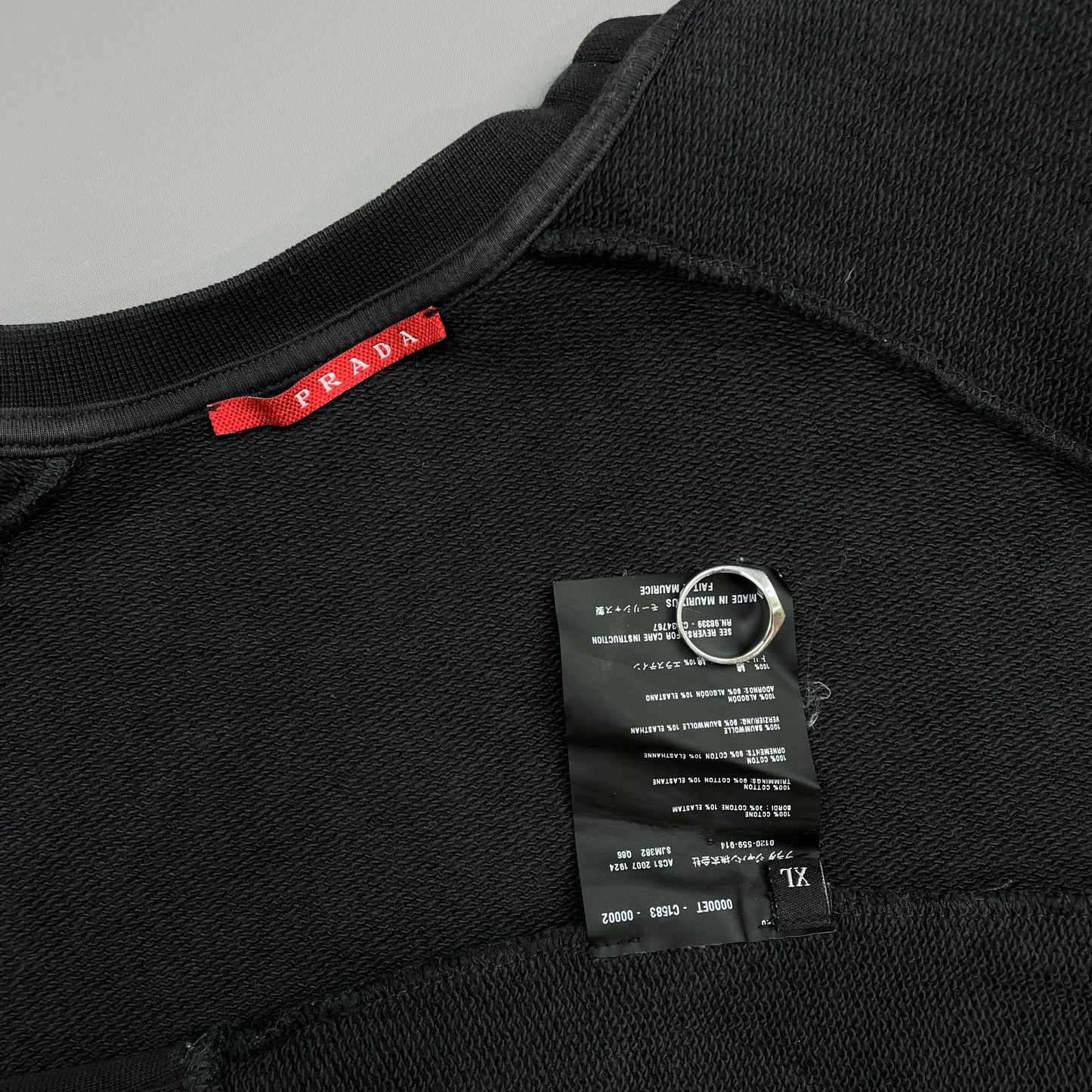 Prada Sport Dark Grey 2007 Cotton Crewneck Sweatshirt