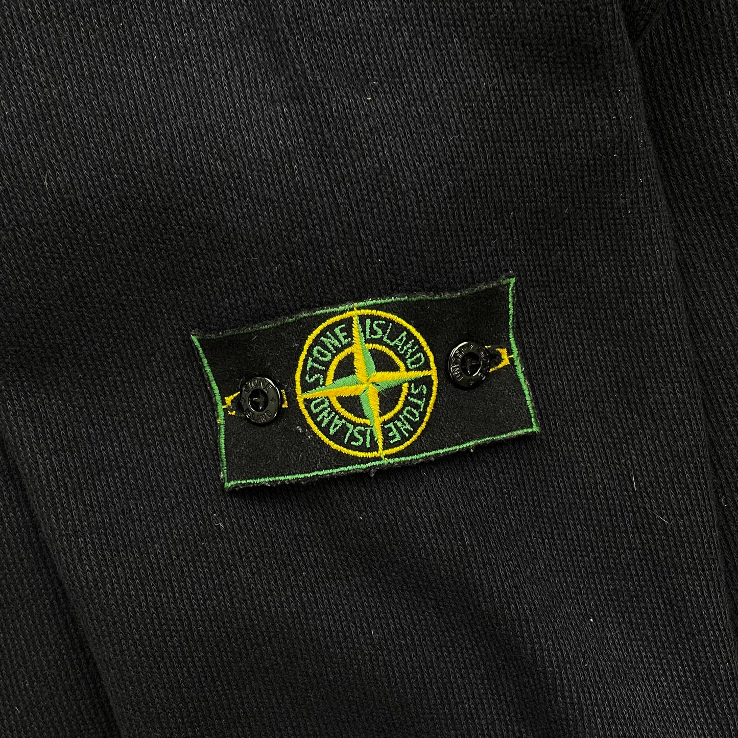 Stone Island Navy AW99 Wool Blend Fine-Rib Mockneck Green Edge Badge Jumper