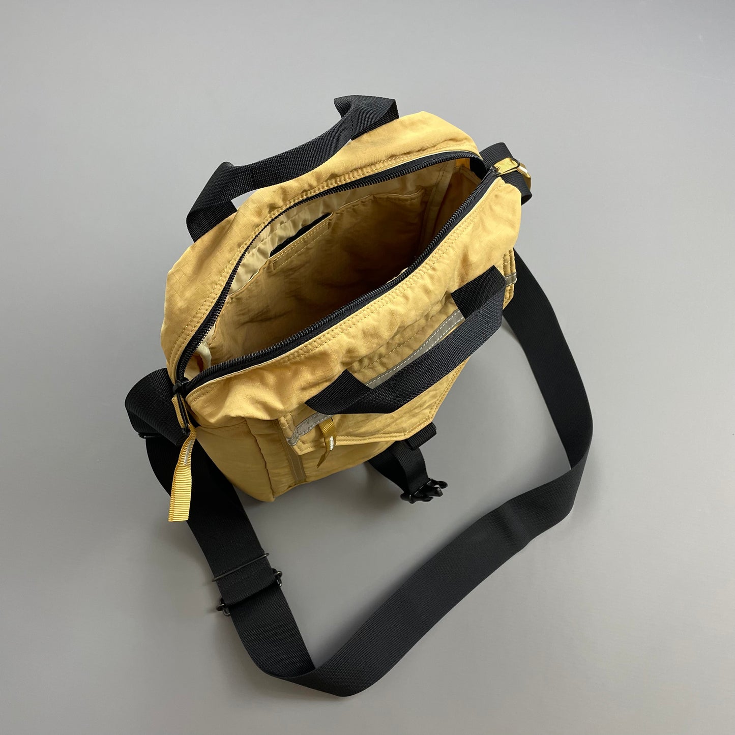 Porter Yoshida & Co. Yellow Nylon Canvas 3M Reflective Crossbody Satchel Day Bag