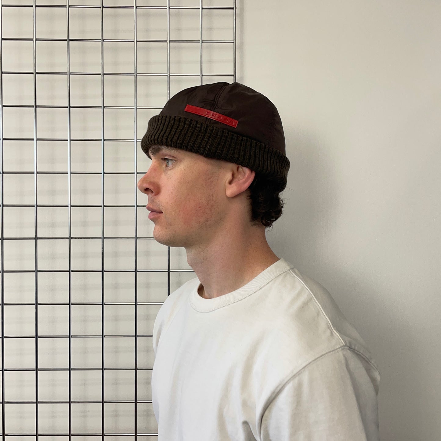 Prada Sport Burgundy & Khaki 00s Nylon & Wool Technical Beanie