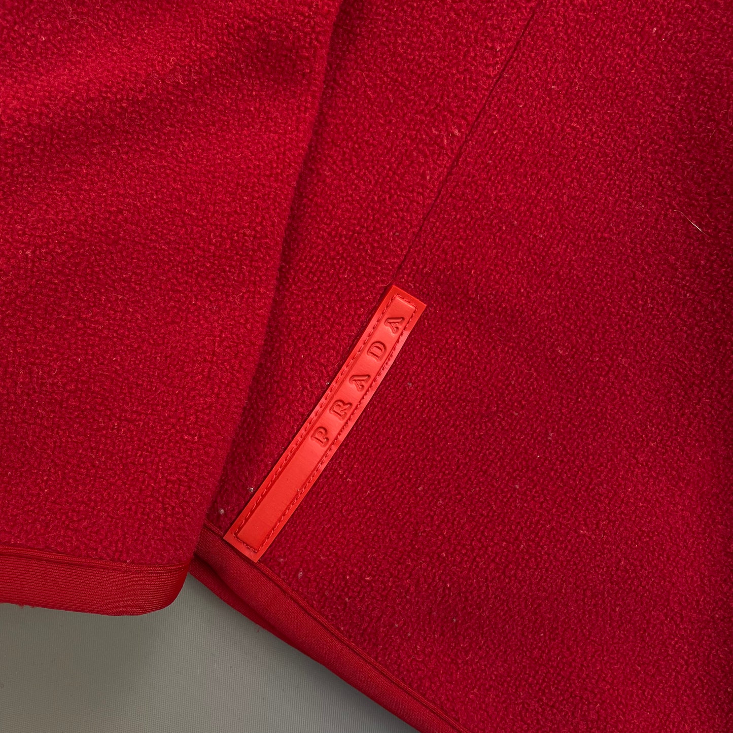 Prada Sport Red 2009 Nylon Elbow Dual-Zip Lightweight Fleece Jumper