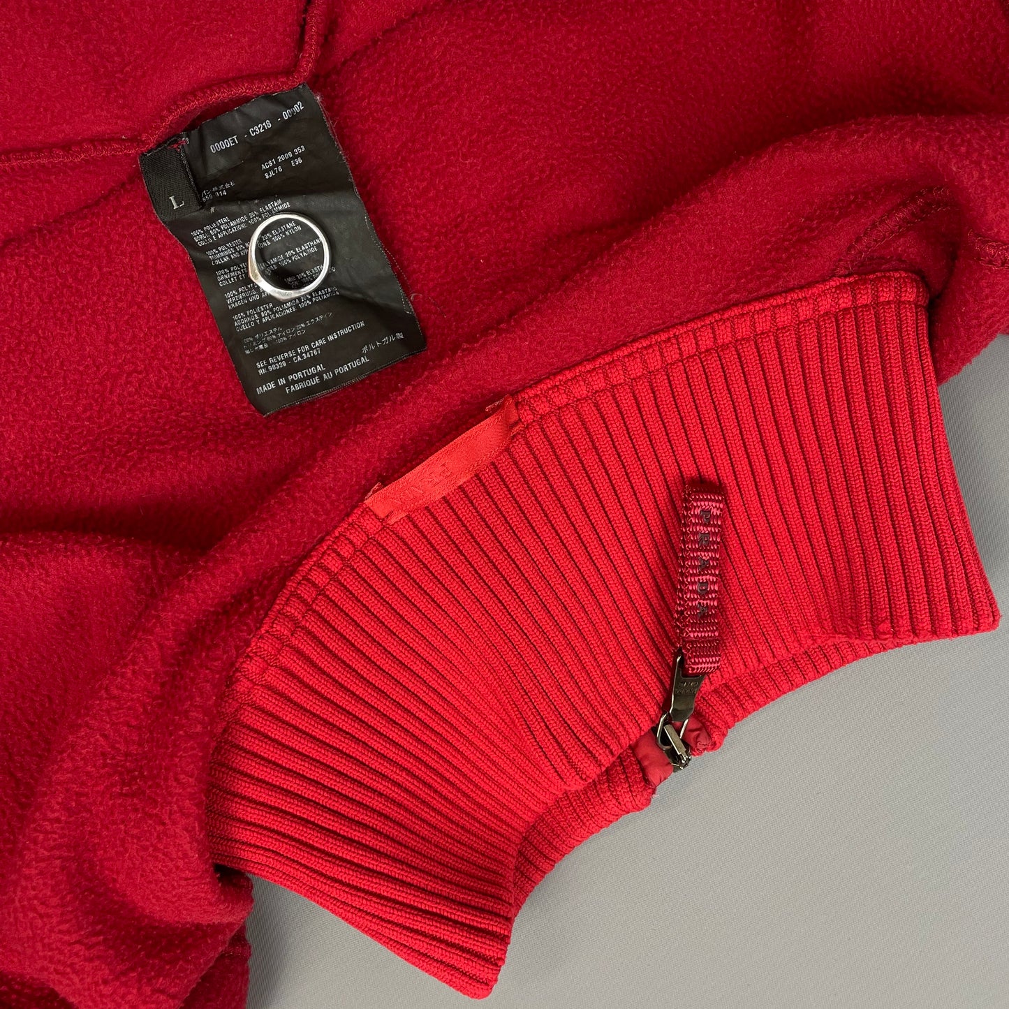 Prada Sport Red 2009 Nylon Elbow Dual-Zip Lightweight Fleece Jumper