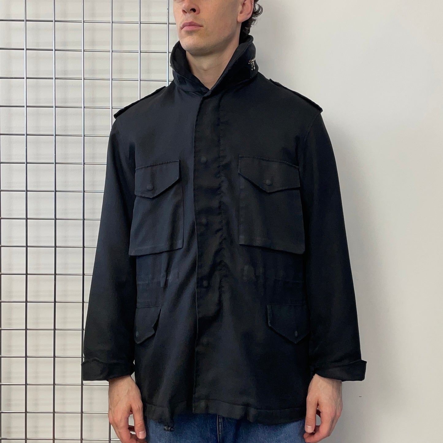 Left Hand Massimo Osti Studio Black 90s Liner Military Field Jacket