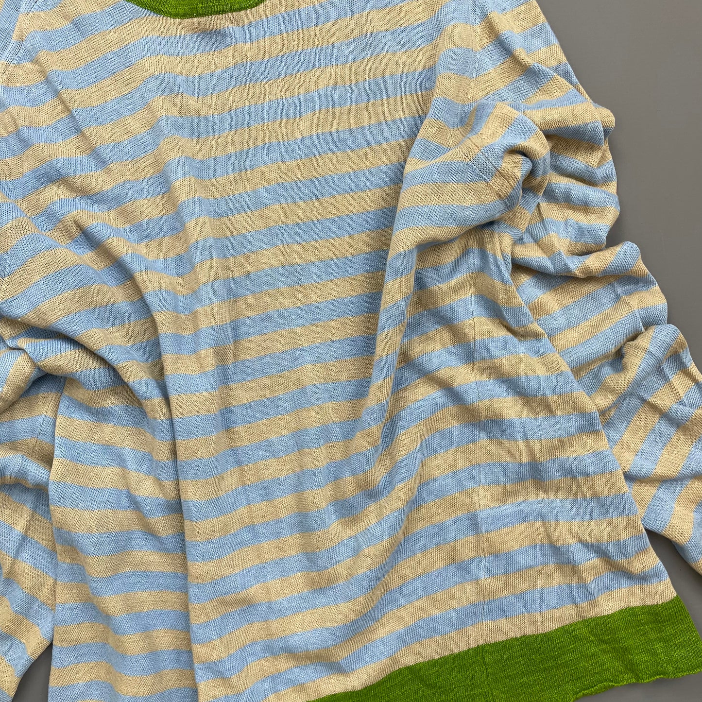 C.P. Company Blue/Beige SS06 Lino Flax Striped Lightweight Crewneck Jumper