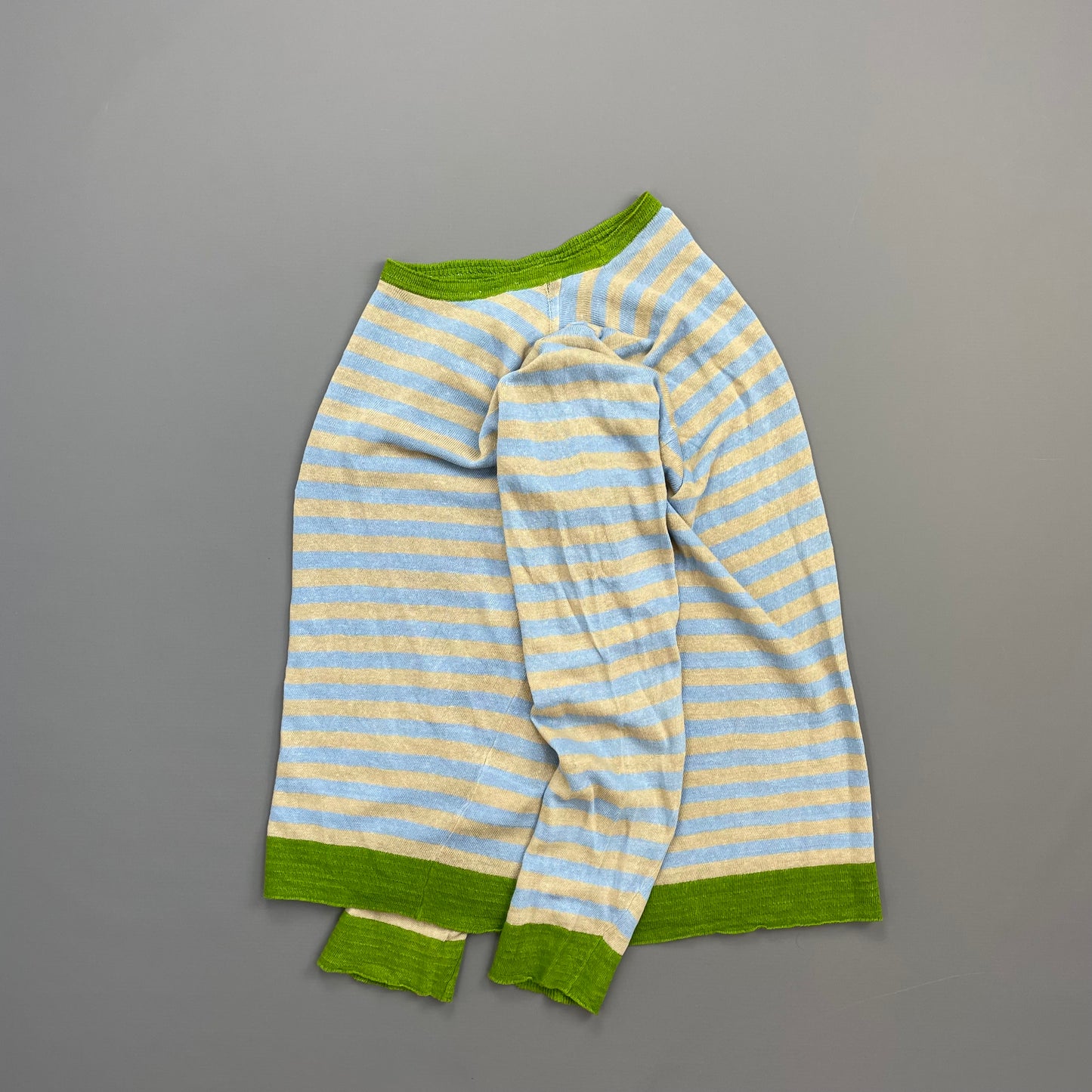 C.P. Company Blue/Beige SS06 Lino Flax Striped Lightweight Crewneck Jumper