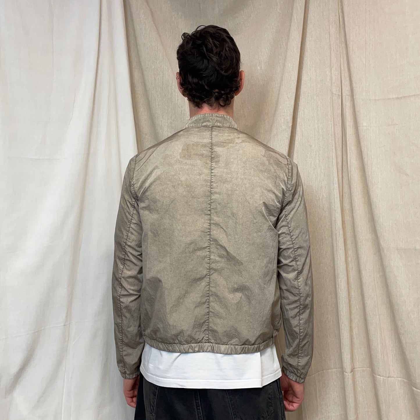 Prada Sport Dusty Brown 00s Linea Rossa Nylon Lightweight Racing Biker Jacket