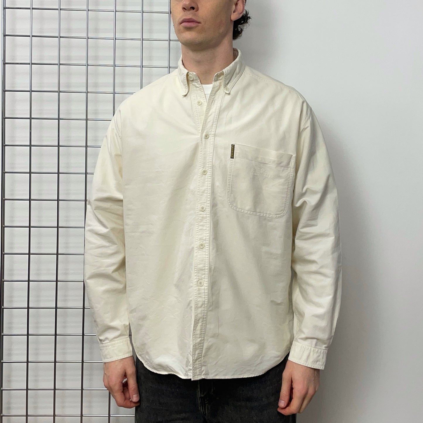 Armani Jeans Cream 90s Canvas Cotton Shirt