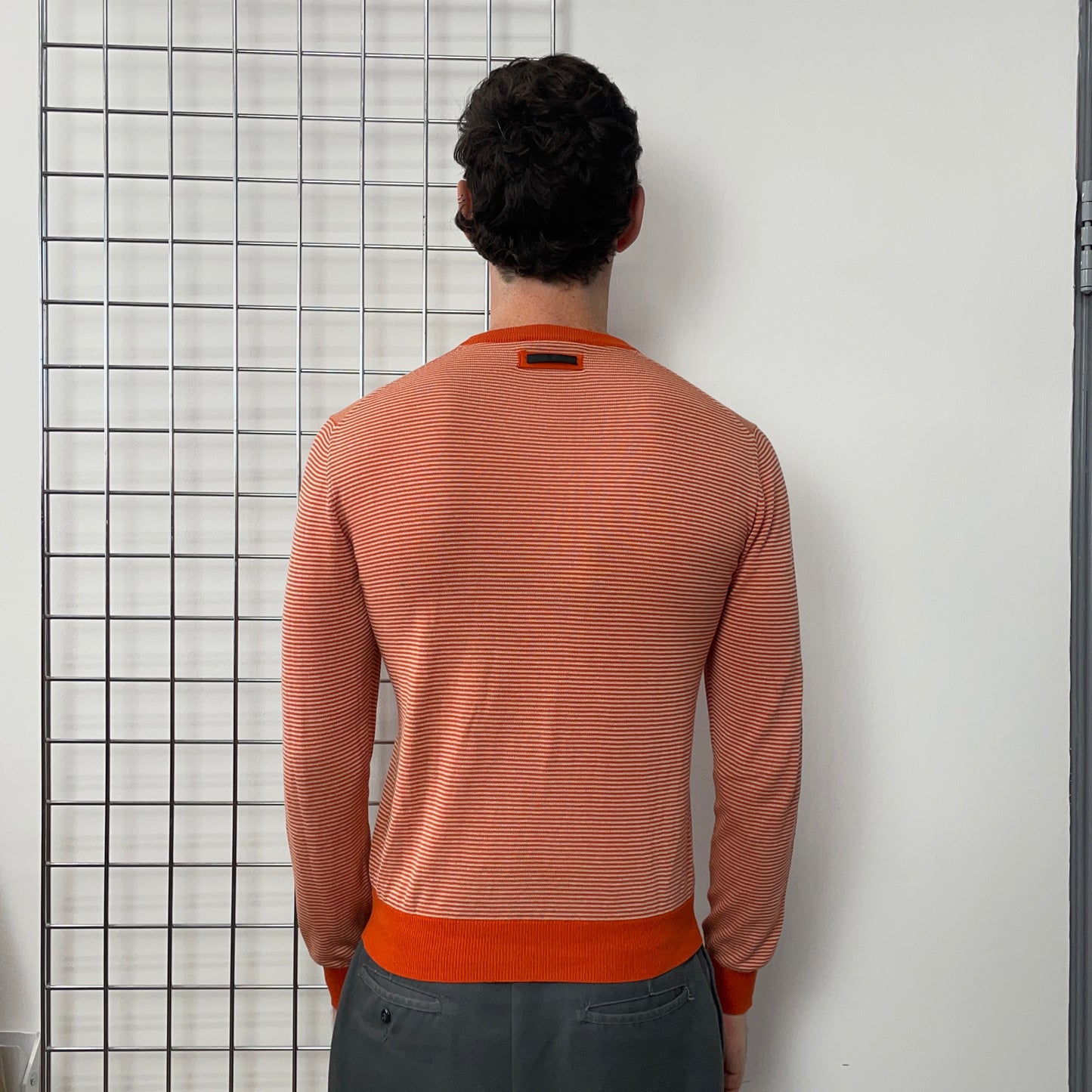 Prada Orange & White Striped Knit Jumper