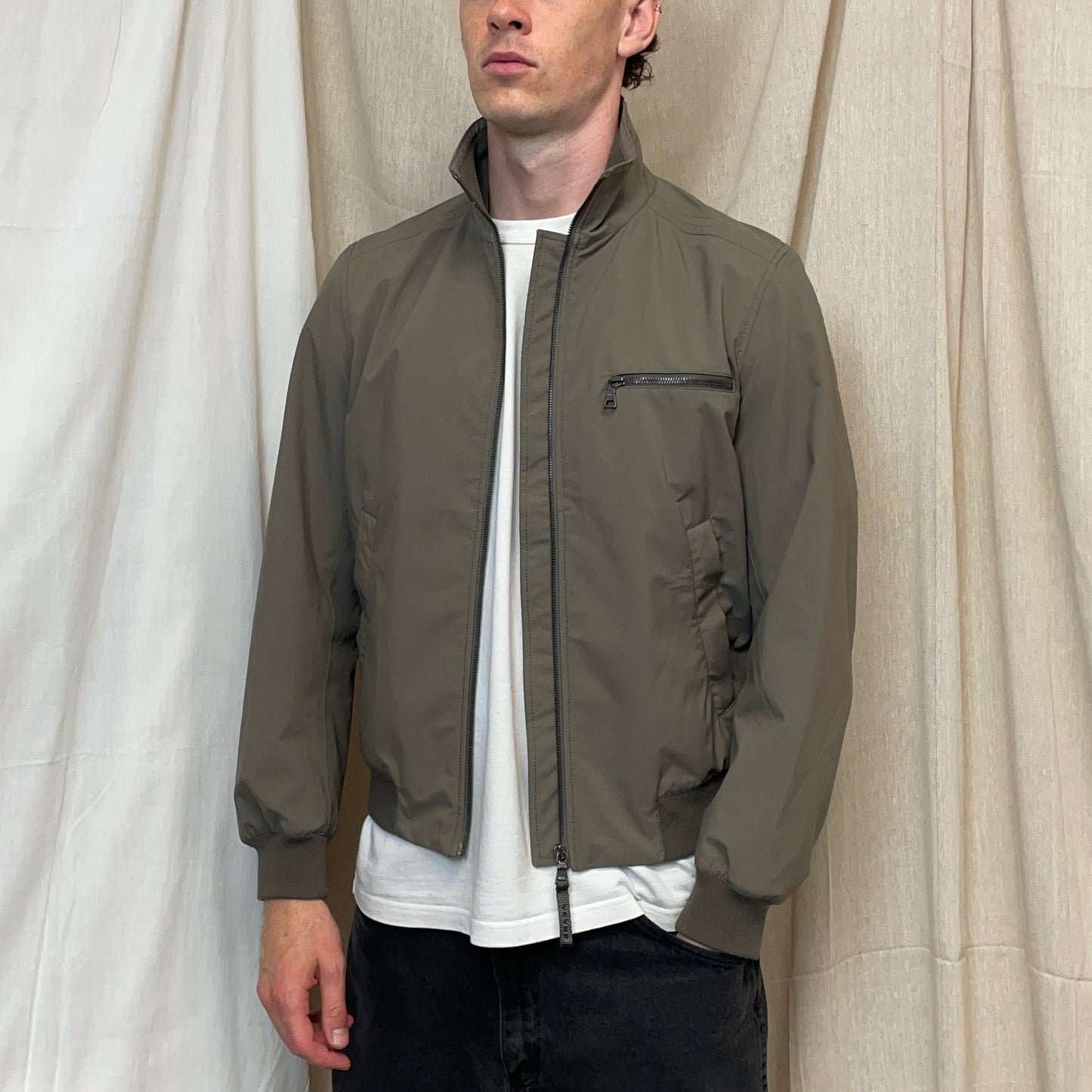 Prada Sport Grey/Brown 2006 Goretex Nylon-Trimmed Harrington Jacket