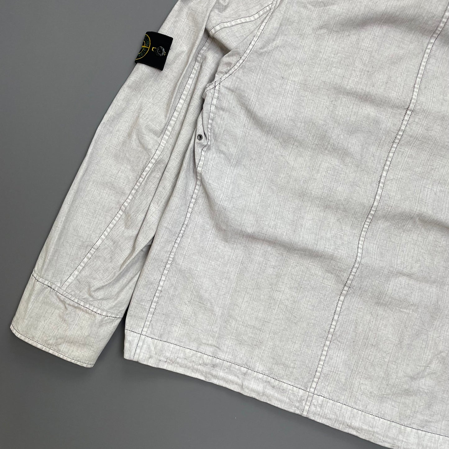 Stone Island White Cotton Spalmatura Hooded Jacket SS07