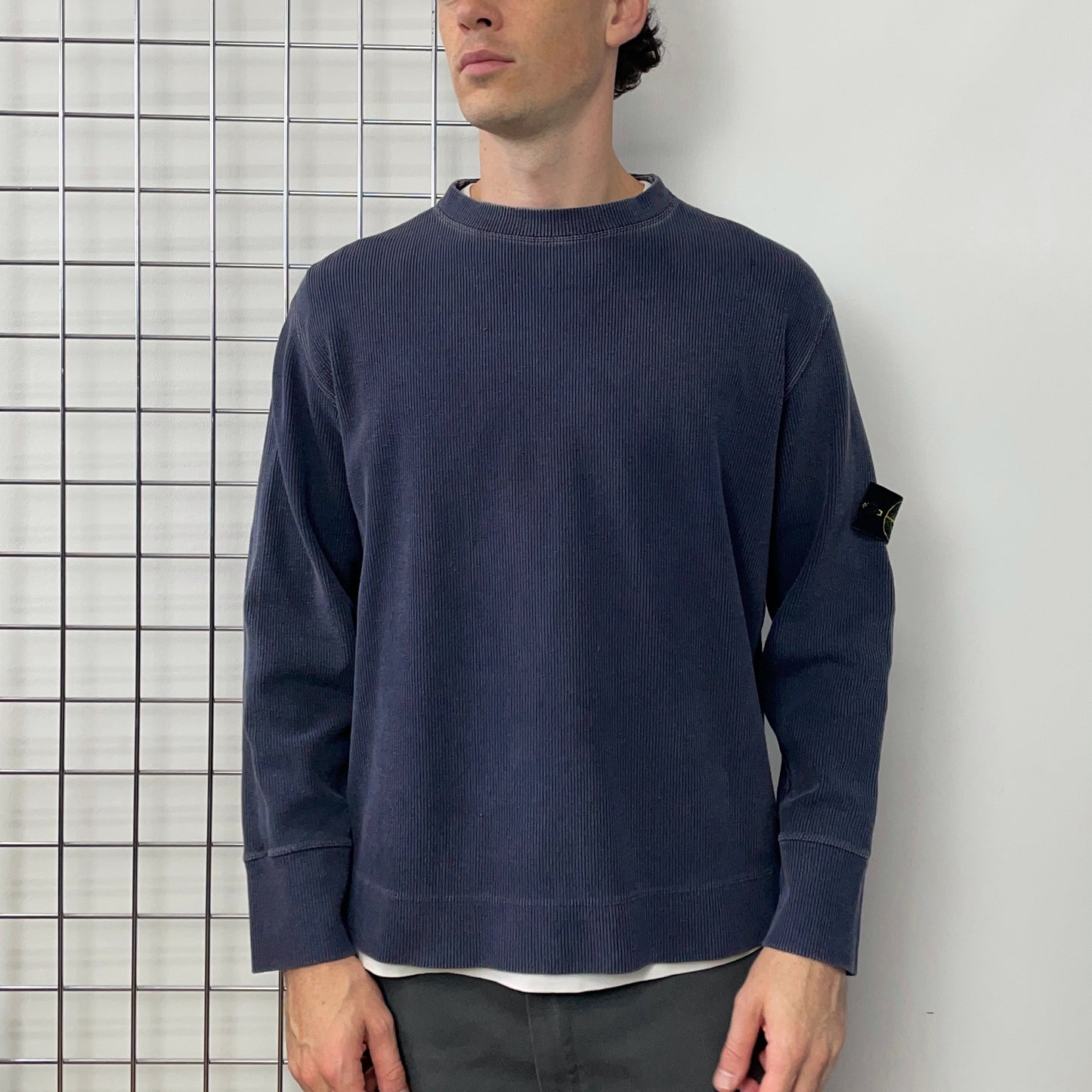 Stone Island Navy SS00 Ribbed Jumper